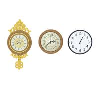 LRXIYODE 3 Pezzi Vintage Decorative Miniature Dollhouse Wall Clock Realistic Retro Roman Pendulum Design For Bedroom And Living Doll Furniture