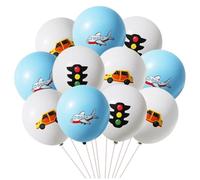 LRXIYODE 30 Palloncini in Lattice da 12 Pollici con Stampa Auto Aereo e Semaforo Decorazioni per Feste di Compleanno Riutilizzabili e Resistenti Adatti per Pareti e Finestre