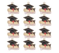 LRXIYODE 30 Pezzi Ciondolo Cappello da Dottorato in Metallo per Gioielli e Bomboniere, Charm per Regali Laurea e Creazioni Artigianali