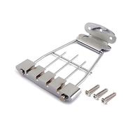 LRXIYODE 4 Corde Tailpiece per Chitarra Jazz Corde Regolabile in Acciaio e Lega Zinco Placcata con Viti Distanza Ricambio Resistente e Facile da Installare per Basso Archtop