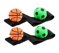 LRXIYODE 4 Palline Elastiche da per Adulti Palloni Basket Arancioni Palloni Calcio Verdi per Esercizi e Divertimento