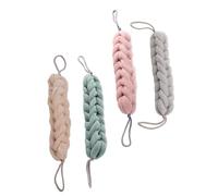 LRXIYODE 4 pezzi Asciugamani da Bagno Esfolianti Strisce Lunghe in PE Delicato per Scrub Corpo e Rimozione Cellule Morte Morbide e Resistenti per Pulizia Profonda Schiena e Colore Casuale