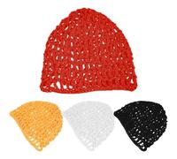 LRXIYODE 4 Pezzi Berretto in Maglia All’Uncinetto per Chioma Cuffia da Notte Traspirante e Leggera Copertura in Rete Flessibile per Protezione Chioma Durante Sonno Adatta per e Vari Stili