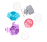 LRXIYODE 4 pezzi Contenitore Portatile per Pulizia Lenti Contatto Custodia Manuale Rotante per Lenti Morbide e Rigide Design e Resistente per Uso Quotidiano