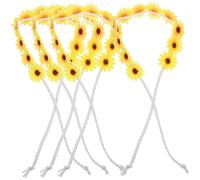 LRXIYODE 4 Pezzi Fascia Capelli Girasole Morbida e Confortevolper Adulti Accessorio Elegante per Matrimonio Feste e Beach Party Cerchietto Pratico per Donna per Look Estivo e Occasioni