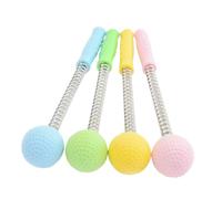 LRXIYODE 4 pezzi Palline Massaggio Silicone con Manico Telescopico Portatile per Collo Schiena e Spalle Sollievo Stress e Affaticamento per Uomo Donna Colori Pastello Rosa Azzurro Verde