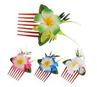 LRXIYODE 4 Pezzi Pettini per Plumeria Tropicali Accessori Estivi Leggeri per Acconciature Spiaggia e Cerimonie Pettini Colorati per Code Cavallo e Stili Boho