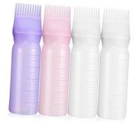 LRXIYODE 4 pezzi Pz Bottiglie Applicatore Pettine Radice per Tintura Capelli Riutilizzabili con Scala Contenitori Squeezable per Colore Shampoo e Cura Capelli Design Unico per Applicazione