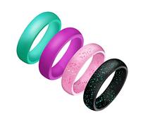 LRXIYODE 4pezzi in Silicone Glitterato Per Design Semplice Resistente e Flessibile Per Sport Nuoto e Allenamento Comodi Indossare Come Per Compleanni o Anniversari