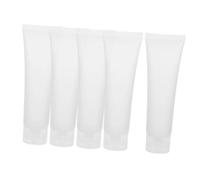 LRXIYODE 5 Pezzi Bottiglie Viaggio in PVC e PP Resistenti e Inodore Contenitori Riutilizzabili per Shampoo Crema Mani e Lozione per Viaggi Sport e Attività Outdoor
