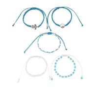 LRXIYODE 5 pezzi Braccialetti Intrecciati da Spiaggia con Ciondolo a Forma di Testuggine Braccialetti Boho Leggeri e Regolabili da Donna Accessori Estivi Moda Mare