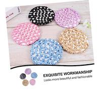 LRXIYODE 5 pezzi Elastic Hair Snood Net Maize Light Handmade Crochet Hairnet For Dance Gymnastics Party Use Breathable Elastic Chignon Cover