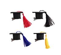 LRXIYODE 5 Pezzi Fermagli Mini Cappelli Laurea con Nappina Gialli Accessori Laurea per Adulti e Decorazione Originale e Resistente