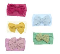 LRXIYODE 5pezzi Fasce Per Capelli Fiocco Per Ragazzo Ragazza Ragazza Elastiche in Nylon Accessori Unisex Graziose e Comode Per Foto e Ricordi Preziosi