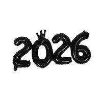 LRXIYODE 6 Pezzi 6 Palloncini di Alluminio Numerici 2026 Neri per Decorazioni Festa Capodanno e Laurea, Kit Gonfiabile Rapido Accessori Fotografici per Celebrazioni Anno e Capodanno Cinese