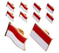 LRXIYODE 6 pezzi Spille da Uomo con Bandiera Indonesia in Metallo Resistente Spilla per Giacca Uomo Accessorio Patriottico per Feste Tema e Occasioni Formali