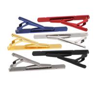 LRXIYODE 6pezzi Ferma Cravatta da Uomo Elegante di Design Righe Diagonali Finitura Specchio Disponibili in Oro Argento Nero Blu Rosso Scuro per Abiti da Matrimonio e Eventi Formali