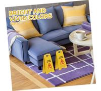 LRXIYODE 7 Miniature Wet Floor Caution Signs Alloy Realistic Safety Warning For Dollhouse Fairy Garden Decoration Educational Tool