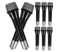 LRXIYODE 8 Microfono Giocattolo per Plastica Nera Accessorio per Feste e Spettacoli di Costume per Ragazzo e Regalo Divertente per Performance Party