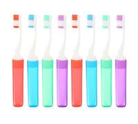 LRXIYODE 8pezzi Spazzolino da Viaggio con Setole Morbide per Pulizia degli Apparecchi di Contenzione Mini Spazzolini Portatili Pieghevoli con Custodia Confezionati Singolarmente