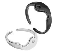 LRXIYODE Anelli Yin Yang Di Coppia Regolabili Set Design Tai Chi Elegante Per Amanti Gioielli Di Anniversario e Fidanzamento Idee Regalo Roma