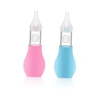 LRXIYODE Aspiratore Nasale Silicone per Testina Morbida Protettiva Pulizia Naso Ragazzo Pompetta Manuale Facile Usare Smontabile e Igienico Rosa con Scatola Conservazione