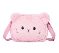 LRXIYODE Borsa a Tracolla in Peluche per Ragazze Borsa per Telefono Tracolla Regolabile Rosa Cerniera Liscia per Uso Quotidiano