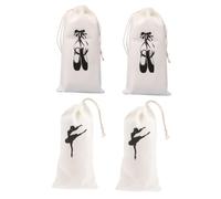 LRXIYODE Borsa Coulisse Per Set 4 Pezzi Per Scarpette Morbide Da Ragazza Sacchetti Portascarpe Per Trasporto e Organizzazione Durante Allenamento e Spettacoli