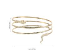 LRXIYODE Bracciale Metallico Dorato Forma di Serpente Rigido Aperto per Donna Design Geometrico e Catena Osso Adatto come Polsino per Avambraccio o Abito Elegante