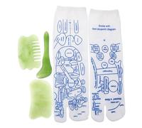 LRXIYODE Calzini da Riflessologia per Donna Set Completo con Strumento Professionale Calzini Pressoterapia in Poliestere Morbido per Agopressione e Terapia Punti di Pressione Kit Portatile