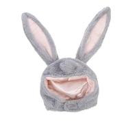 LRXIYODE Cappello con Orecchie da Coniglio in Peluche Grigio Natale Berretto Costume Cosplay Invernale per Feste e Role Play Accessorio Divertente e Caldo per