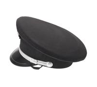 LRXIYODE Cappello da Treno per Adulti Stile Vintage Nero Cuciture Precise e Taglia, Berretto da Macchinista Professionale per Parate e Feste Natalizie