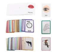 LRXIYODE Carte Sensoriali Educative per 108 Pezzi Flashcards per Apprendimento Cognitivo Parole Visive Colorate Gioco Educativo Portatile per Piccoli e Supporto Genitore-Figlio