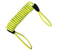 LRXIYODE Cavo Promemoria Blocco Disco Freno Moto Giallo 2 Estremità ad Anello in Plastica, Cavo a Spirale Colorato per Sicurezza e Prevenzione Guida Blocco Inserito