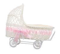 LRXIYODE Cesto Nascita Bimba in Pp, Cestino Porta Bomboniere Battesimo e Cesto per Bomboniere Nascita, Carrozzina Decorativa Rosa per Shower e Nozze