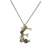 LRXIYODE Collana Vintage da Donna Ciondolo Lettera in Lega Antica Catena Lunga per Maglioni Rosa Retrò Gioielli Semplici per Outfit Invernale Elegante