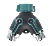 LRXIYODE Connettore a Y in Plastica per Irrigazione Giardino 3/4" Doppio Passaggio Valvola di Chiusura Rapida e Collegamento per 2 Tubi Adatto per Irrigazione Casa e Colore Casuale