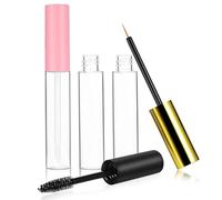 LRXIYODE Contenitori Cosmetici Vuoti Tubetti Lucidalabbra Eyeliner e Mascara Con Pennello Tappi Oro e Nero Opaco Chiusura Sicura e Trasparente Per Trucco Te e Viaggi