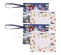 LRXIYODE Custodia per Salviette Umidificate Ragazzo Ragazza 4 Pezzi Zip in Eva, Dispenser Portatile per Borsa Asciutta e Bagnata, Contenitore Sigillato per Cambio Pannolino in