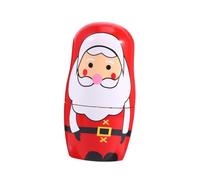 LRXIYODE Decorazione Natalizia in Legno Matryoshka Padre Natale Addobbo Colorato e Artigianale Casa e Auto Regalo Originale Festività