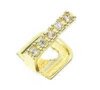 LRXIYODE Denti Hip Hop Placcati Oro con Diamanti Finti Decorazione Grill per Cosplay Rapper Accessorio Leggero e Comodo per Festa Uomo Donna