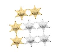 LRXIYODE Distintivo Della Polizia Piccolo Spilla Cosplay Per Ragazzo Ragazza Accessorio Costume Festa Carnevale Set 8 Pezzi Aspetto Realistico Resistente