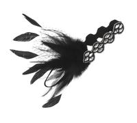 LRXIYODE Fascia Per Capelli in Piume Per Banchetto Banda Per Capelli Per Festa Fascia Per Il Tè Fasce Per La Festa Di Capodanno Chiesa Del Carnevale Stoffa Black