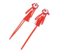 LRXIYODE Fermagli per Chioma Cinesi Nappe e Palline Pelose Copricapo Creativo Rosso per Bambine Accessori per Capodanno Cinese e Feste Tradizionali Confezione da 1 Paio