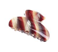 LRXIYODE Fermaglio Donna Artiglio Denti per Spessi e Sottili Clip Retrò Strisce Marrone Facile da Usare e Delicato Accessorio Moda Versatile per Trucco e Quotidiano
