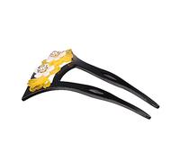 LRXIYODE Fermaglio Stile Antico U Shape Vintage per e Ragazza Accessorio Decorativo Resistente in Acrilico Giallo Fermacapelli Classico alla Tradizione