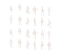 LRXIYODE Figure Miniature 1: 300 in Plastica Bianche 50 Pezzi | Personaggi Non Colorati, per Progetto Scolastico e Architettura, Effetto Realistico, Dettagli DIY