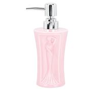 LRXIYODE Flacone Ricaricabile in Ceramica Multiuso con Pompa, Dispenser di Sapone Liquido Rosa, per Bagno e Homestay
