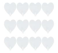 LRXIYODE Ganci Adesivi a Forma di Cuore Appendini Resistenti senza Tracce Set 12 Pezzi in Ferro Bianco per Bagno e Cucina