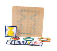 LRXIYODE Geoboard Legno per Apprendimento Educativo per Stimola La Comprensione Della e La Coordinazione Mano Occhio